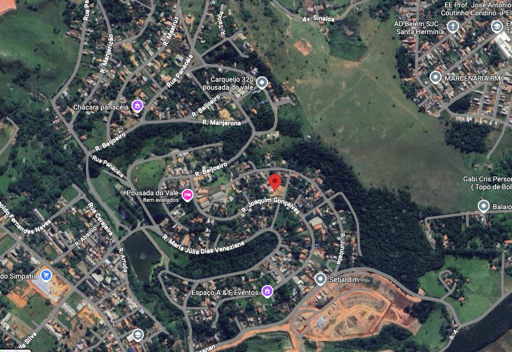 Mapa de localização do Residencial Solaris em São José dos Campos